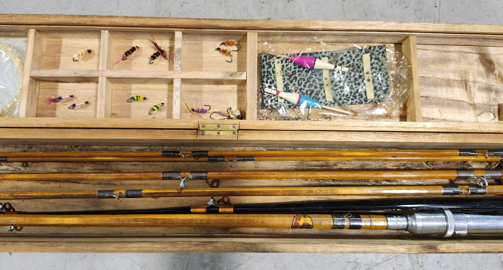 Vintage 1950s Japanese Split-Bamboo 4-in-1 Combination Fishing Rod Set