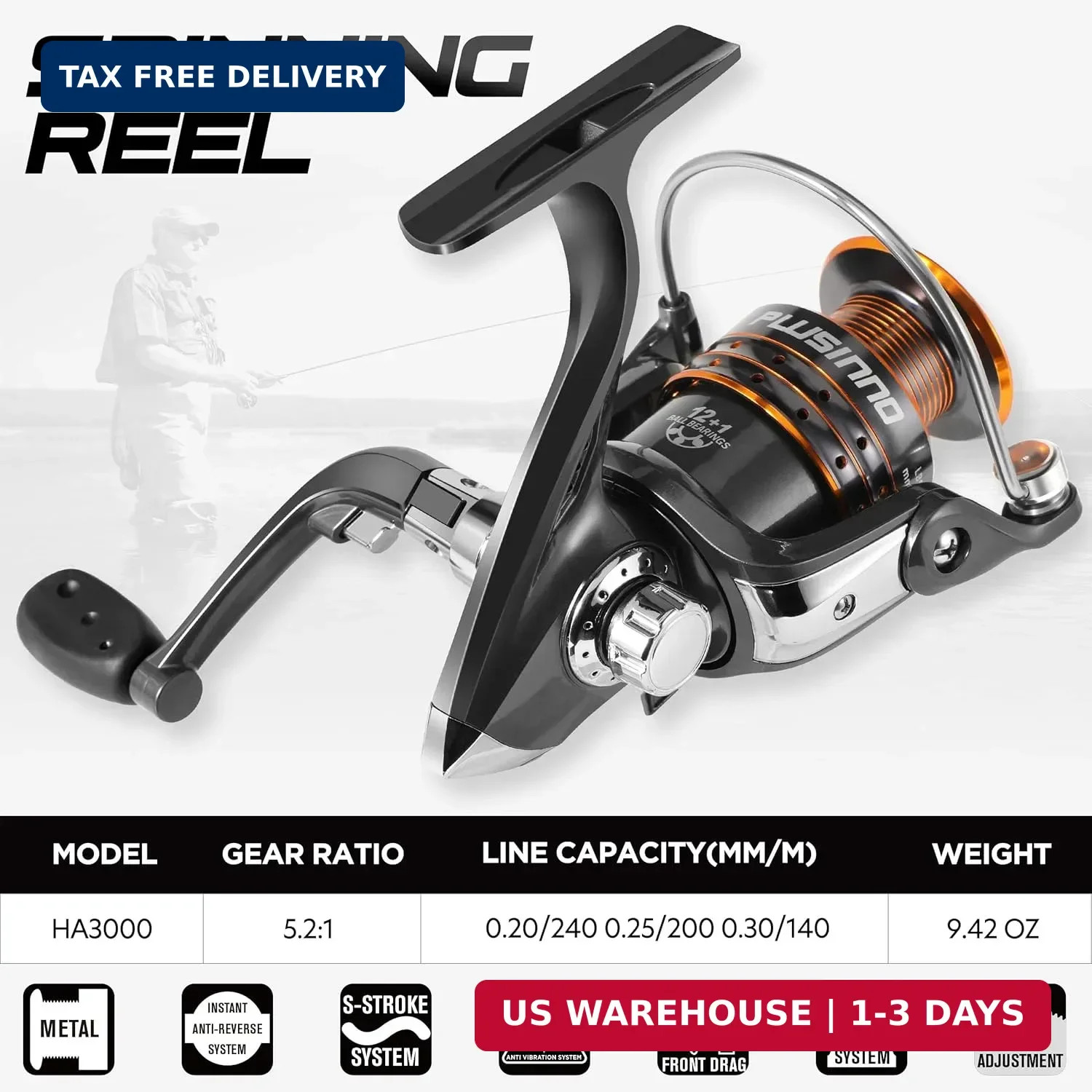 PLUSINNO Fishing Rod and Reel Combos – Carbon Fiber Telescopic Fishing Pole – Sp