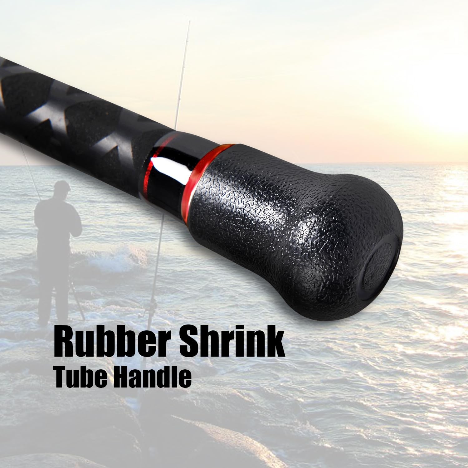 Fiblink Surf Casting Fishing Rod 2-Piece Graphite Travel Baitcasting Fishing