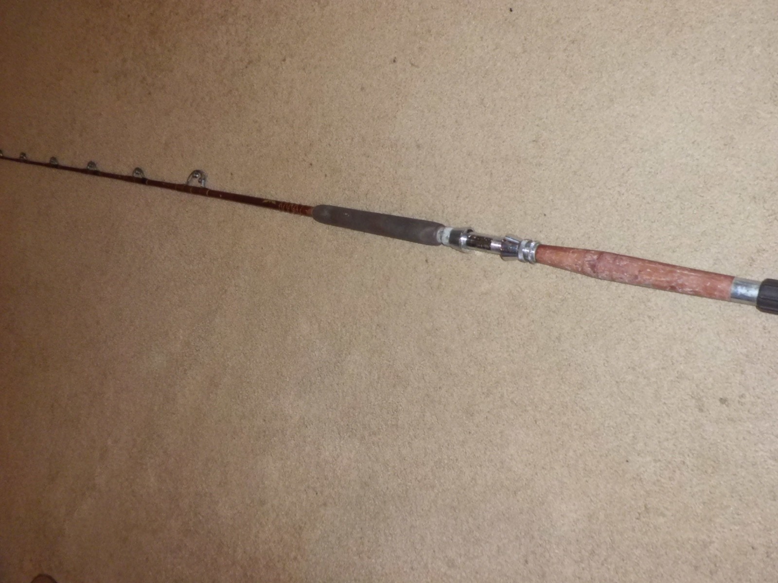 Vintage FENWICK 630 Conventional 6’8″ Rod- USA- IGFA 30 lb test w/ Gimbal