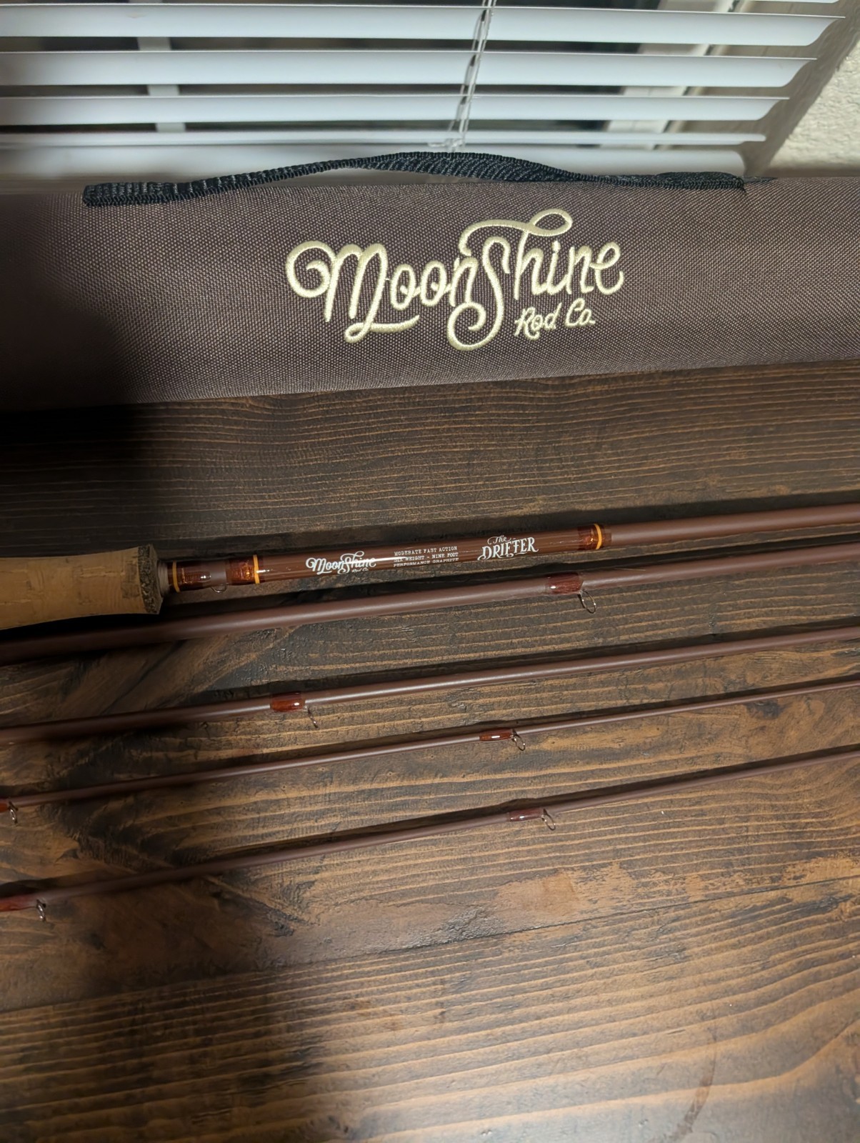 Moonshine Rod Co. The Drifter II Fly Rod – 9ft 6wt – Near Mint – With Extra Tip!