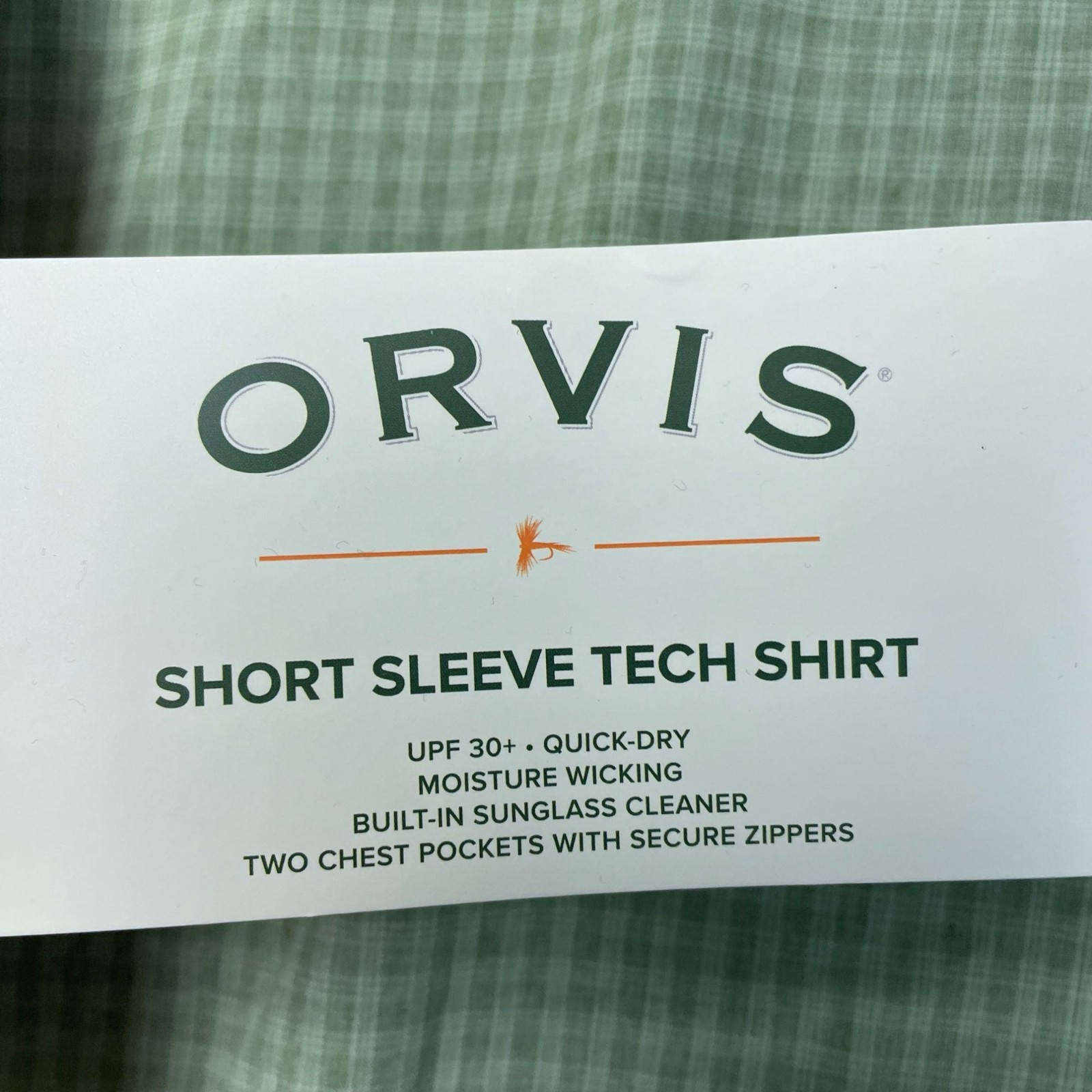 Orvis Men’s XXL Green Short Sleeve Tech Shirt UPF 30+ Quick-Dry Outdoor d1788