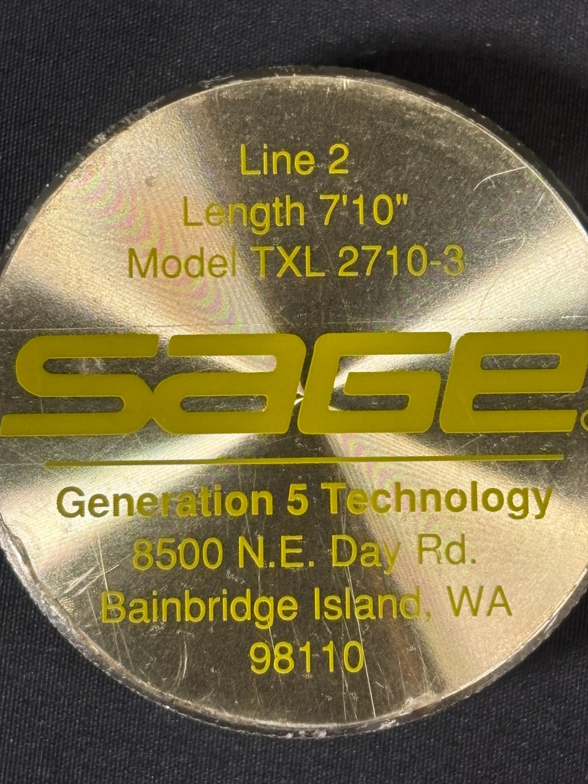 SAGE Model TXL 2710-3 Generation5 7ft10in 2wt 3pc Beautiful Serial No.Y58337