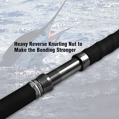 Heavy Trolling Rod 1-Piece/2-Piece Saltwater Big Game Fishing Pole with Roller G