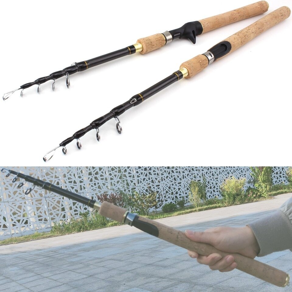 1.8m2.1m2.4mSpinning Fishing Rod M power Hard Telescopic Carbon Fiber new