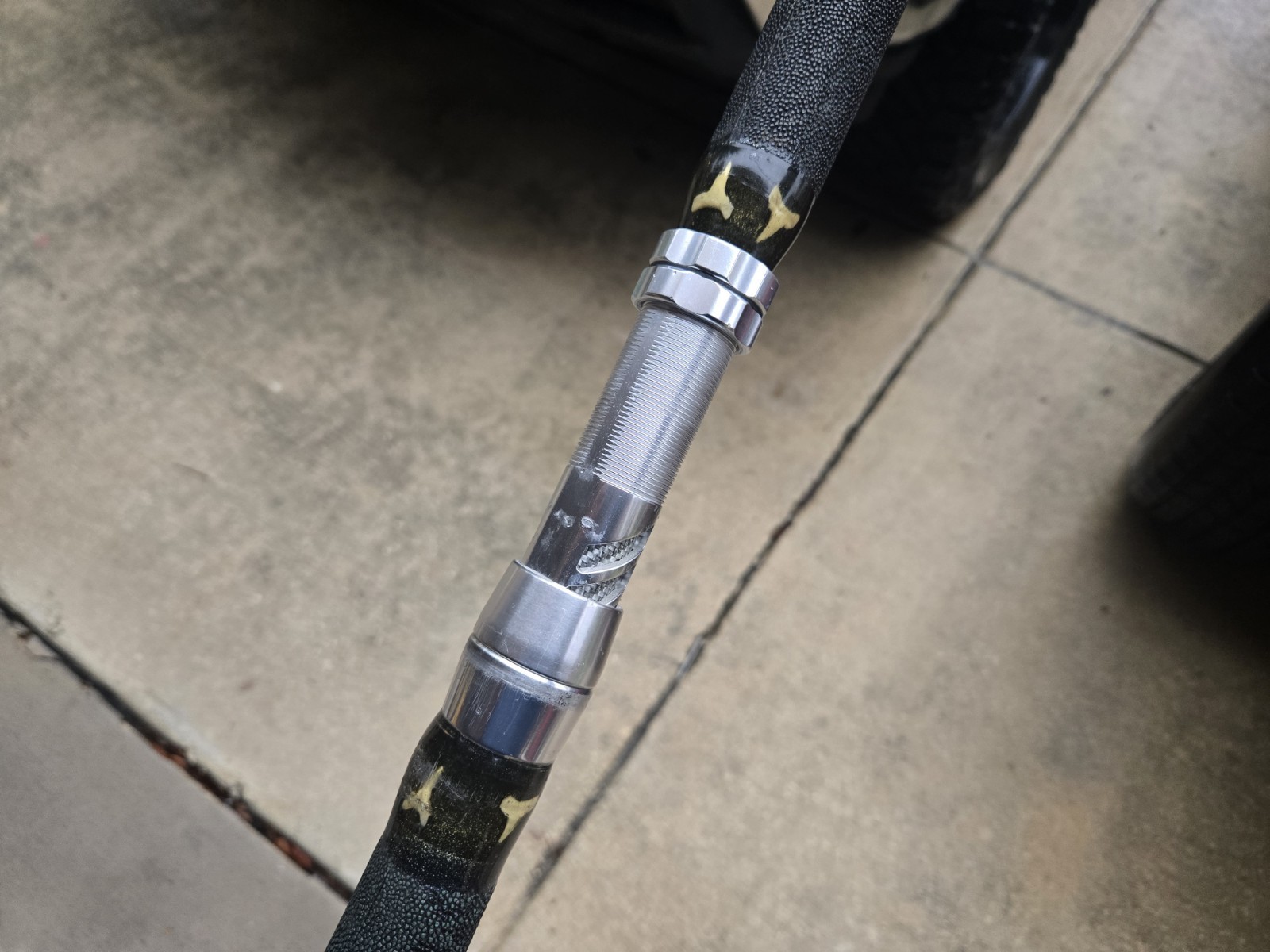Custom Built Exotic Fishing Rod Shark Teeth Stingray Grip 6’3 Pole Big Game