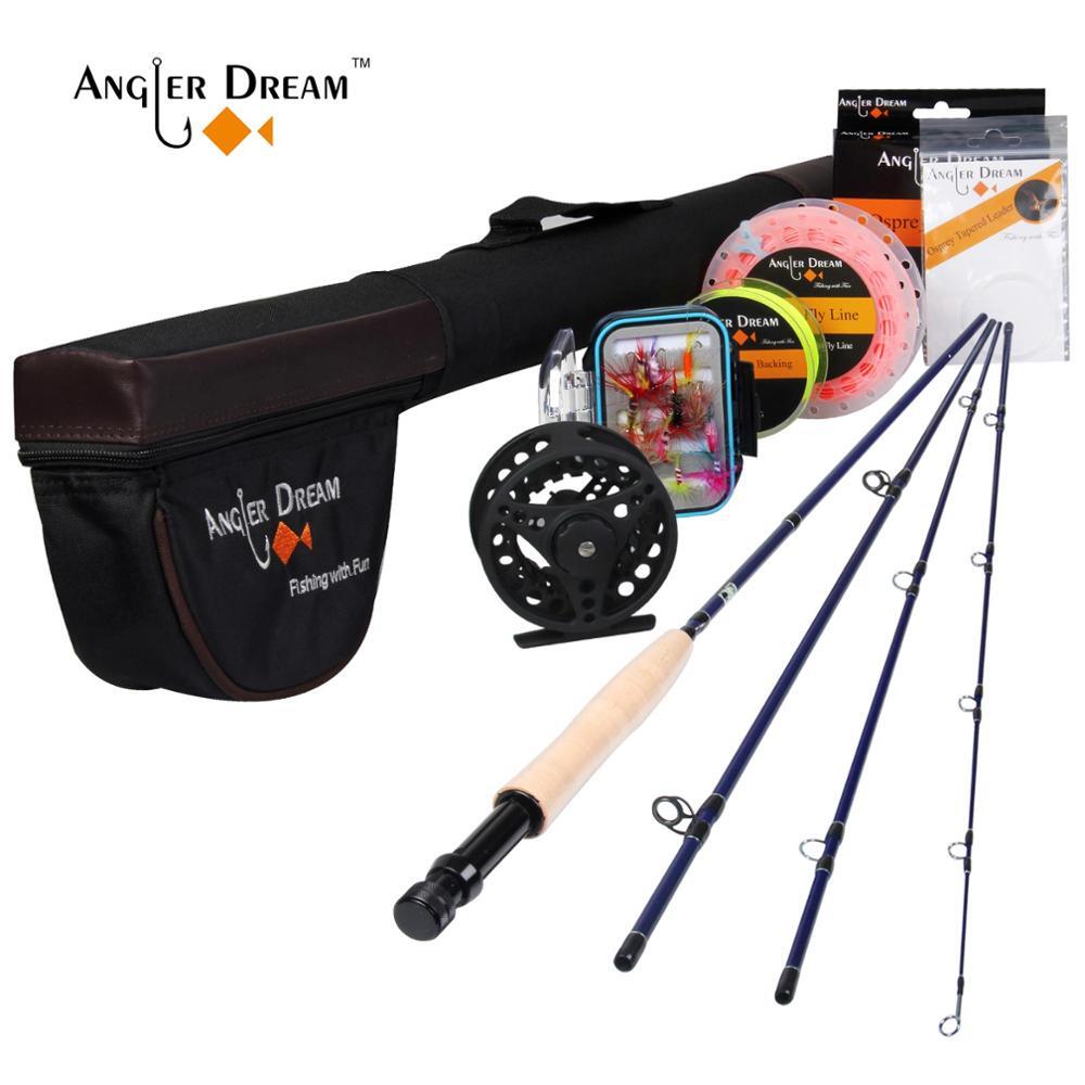 8’4” 3WT 4Pieces Carbon Fly Fishing Rod and Reel Combo Set 3/4WT Reel Rod Combo