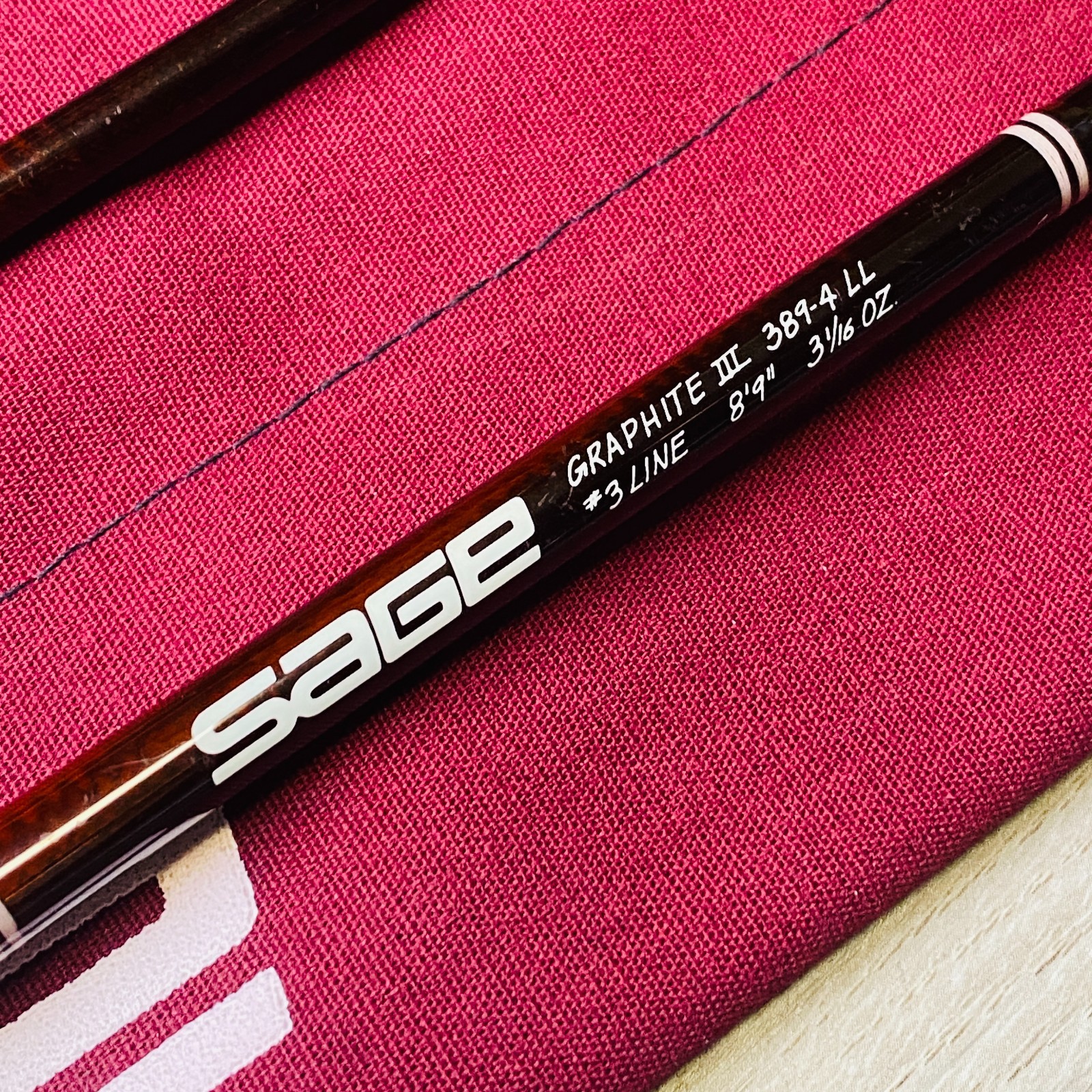 Sage Graphite III GFL 389-4 LL 3wt 8’9″ Fly fishing rod w/Sock and Tube Rare!