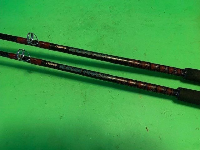 MATCHING PAIR OF 2 DAIWA SEALINE POWERLIFT 7 FOOT CONVENTIONAL FISHING RODS