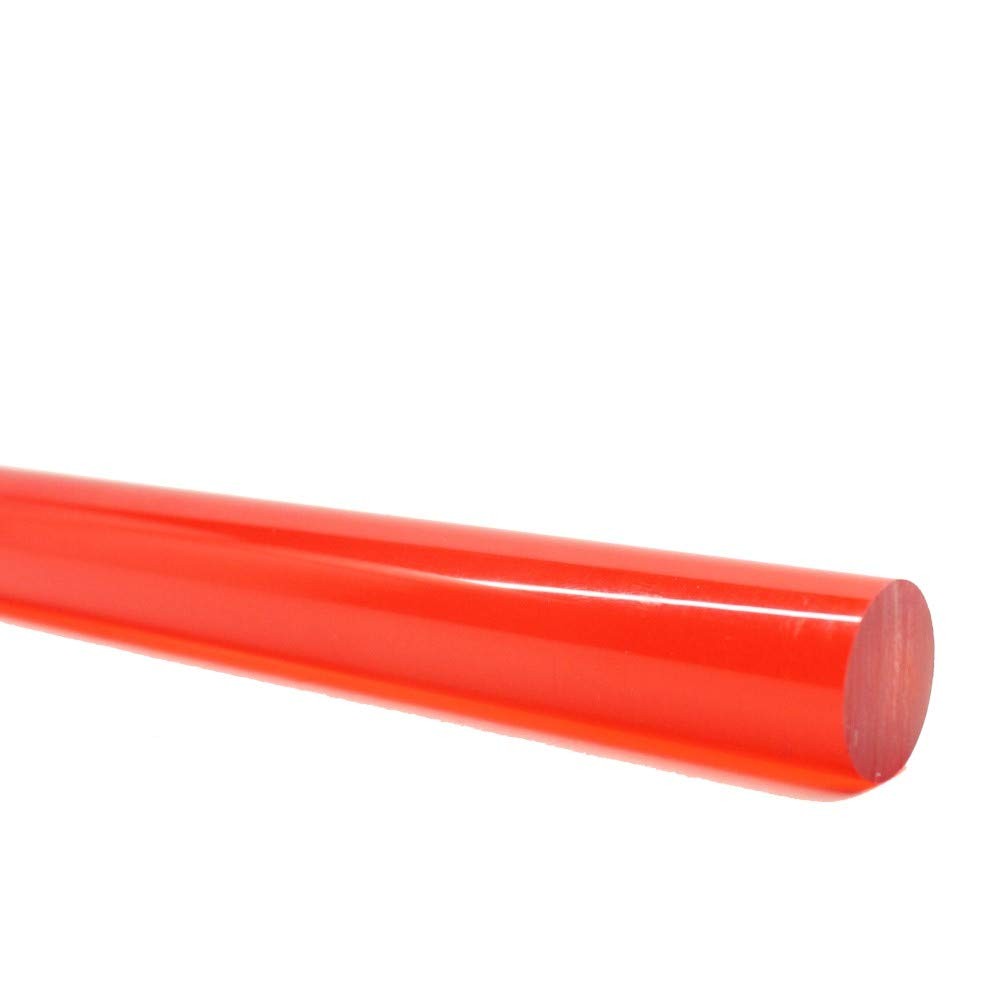 1 PCS 3/4 Inch Dia x 24 In Red Acrylic Lucite Rod Dowel Round Plastic Rod
