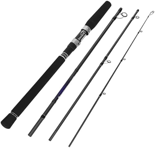 Travel Fishing Rod, Telescopic & 4-Piece Portable 24T Carbon Fiber Rod, Stainles
