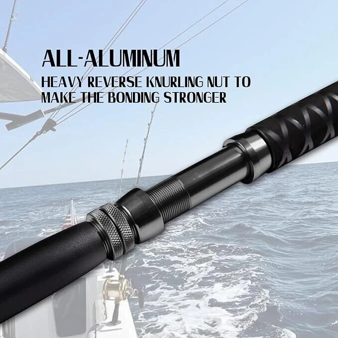 Saltwater Trolling Rod Offshore Big Game Boat Fishing Pole w Roller Guides Heavy