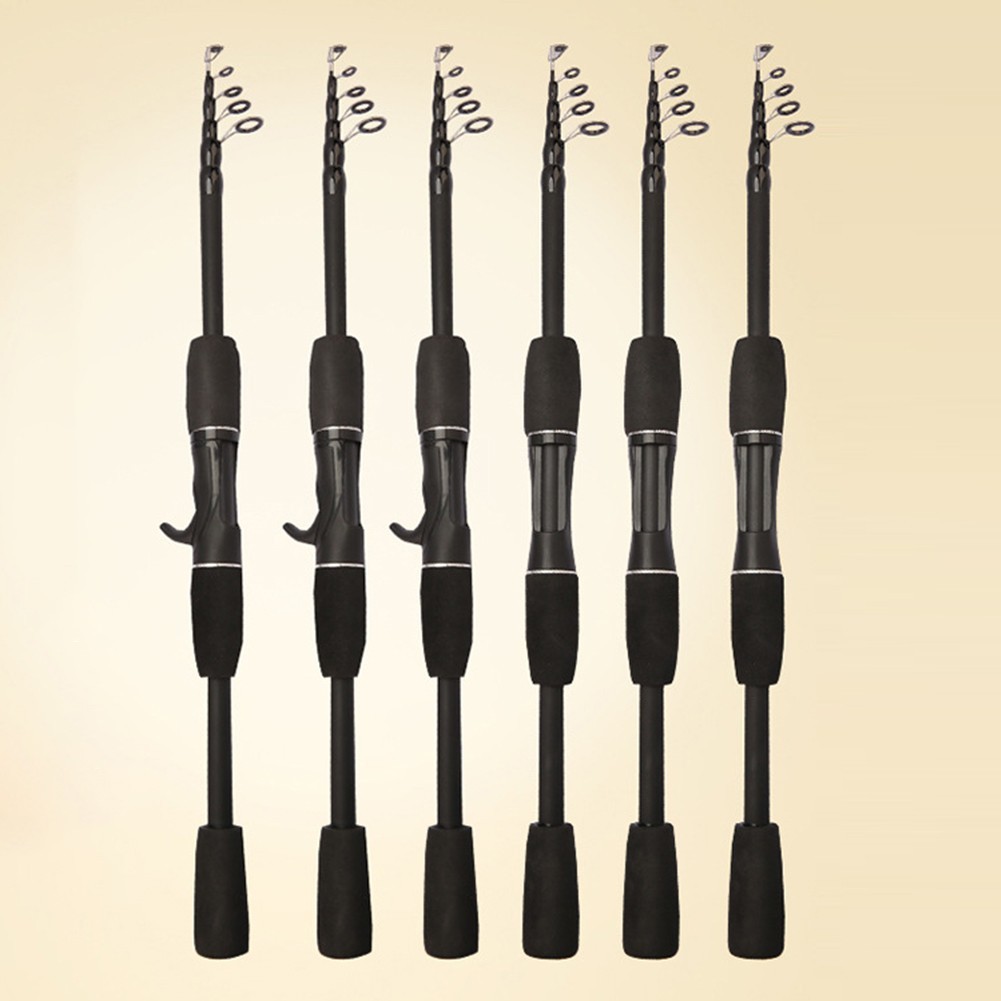 Telescopic Fishing Rod 1 5m 2 1m Carbon Fiber Baitcast Straight Handle