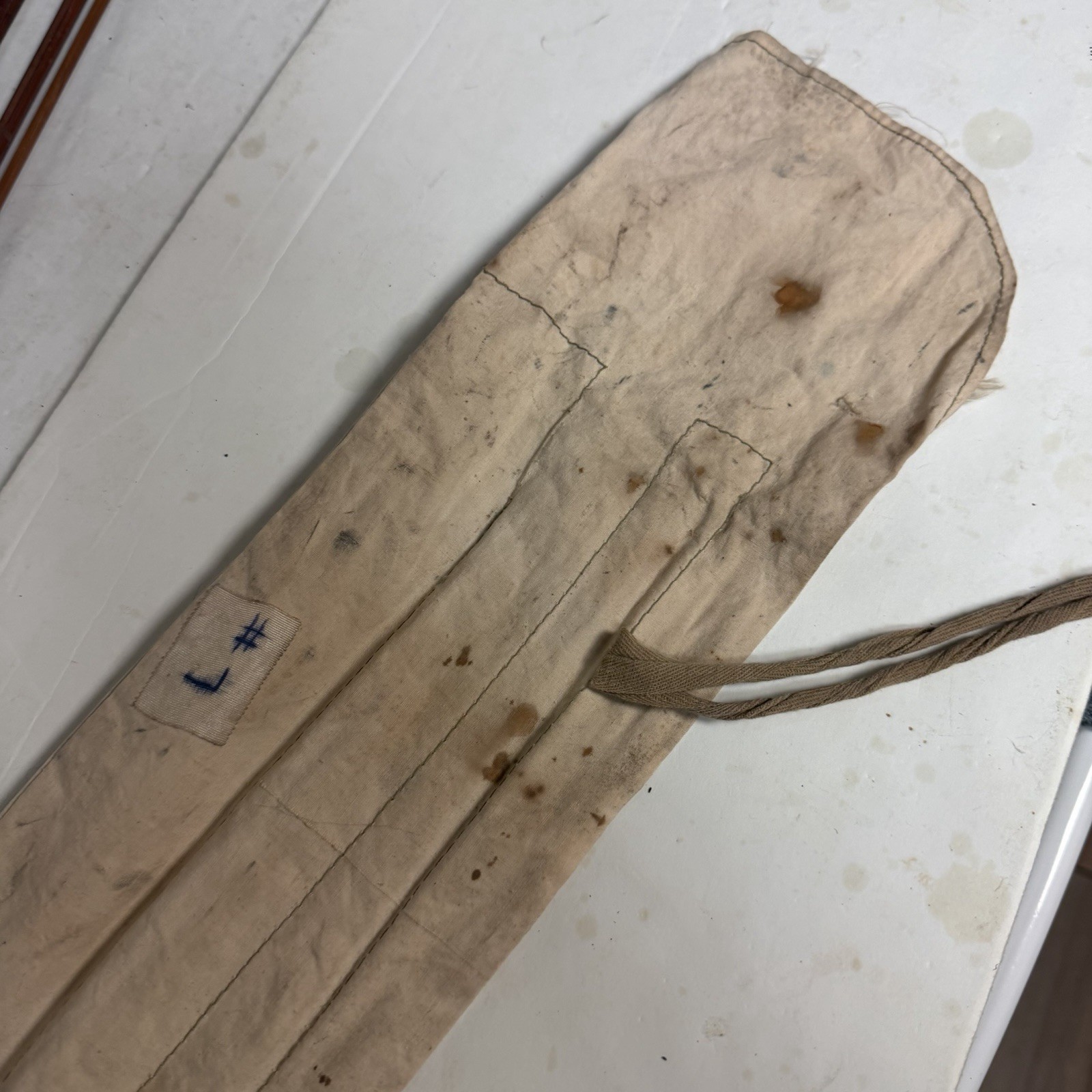 Vintage Bamboo Fly Rod W/ Sock & Canvas Bag Trout Rod Montague? South Bend?