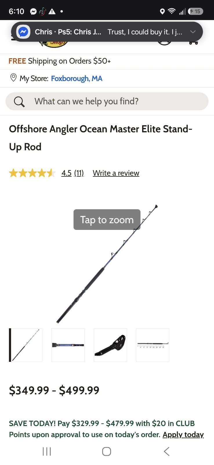 Offshore Angler Ocean Master Elite Stand-Up Trolling Rod 6ft 30-50lb 3-8oz