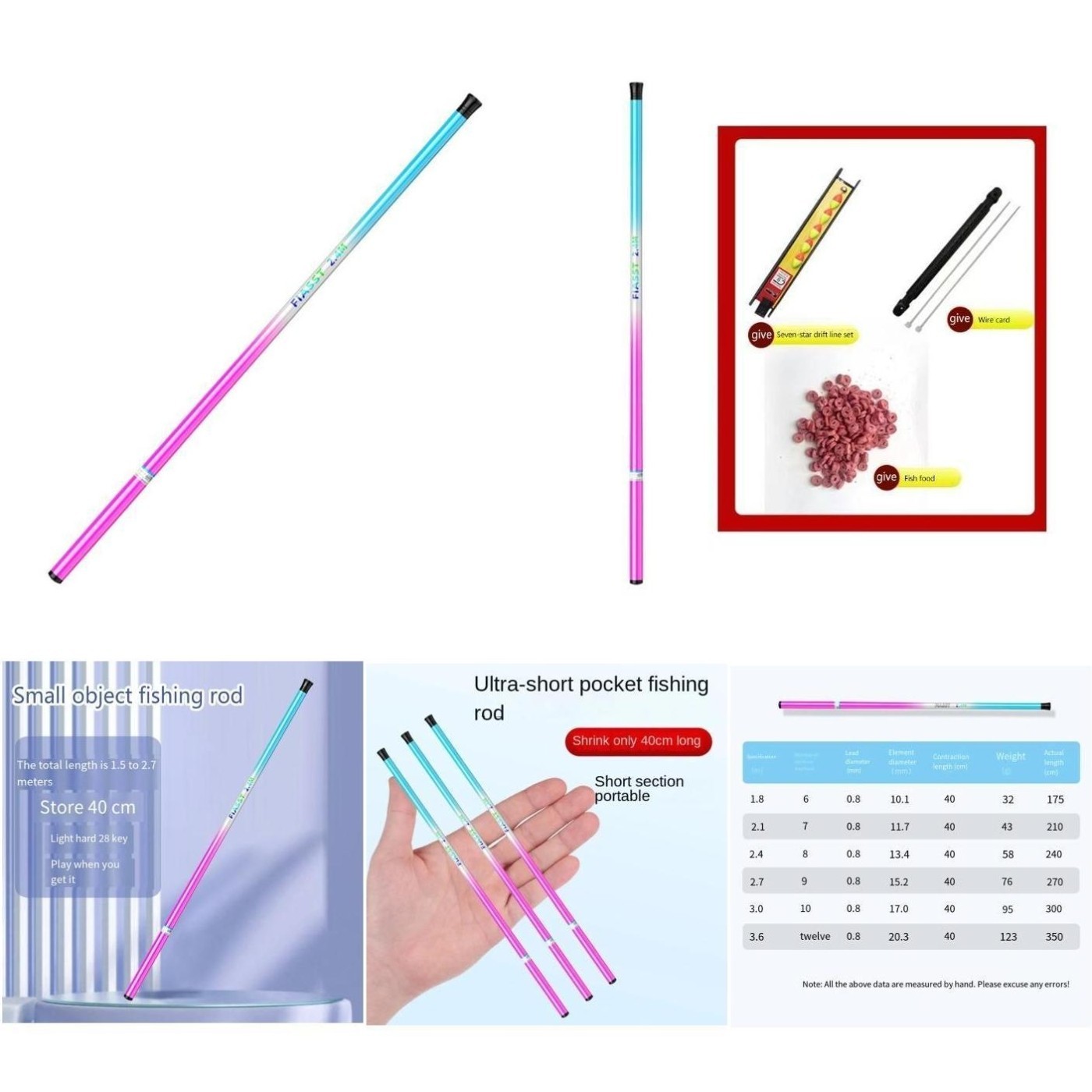Fishing Rod 1 5 2 7m Length with Collapsible 40cm Feature Ideal for Travel