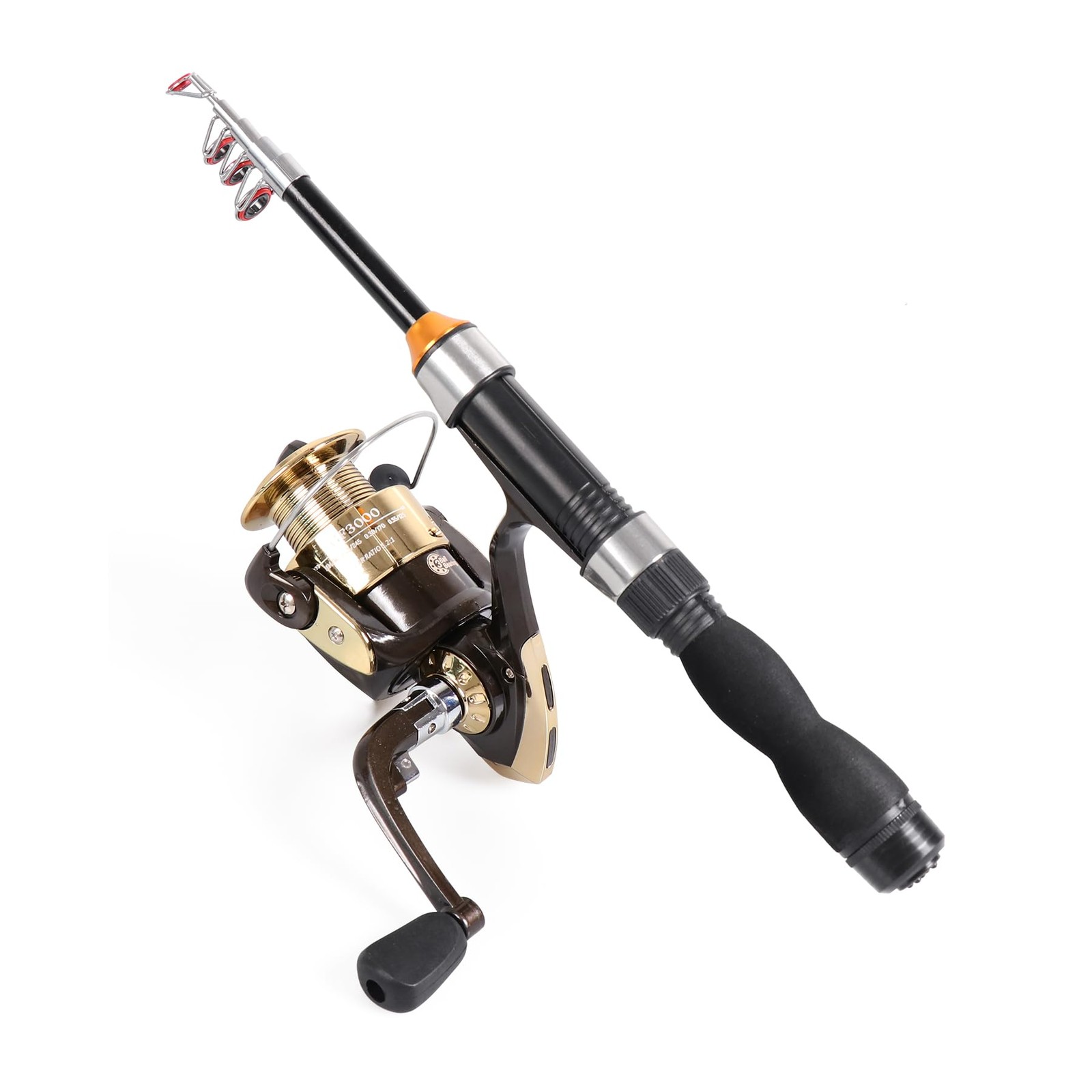 Telescopic Fishing Rod – Collapsible, Extendable Full Extend 3.2 Feet, Black