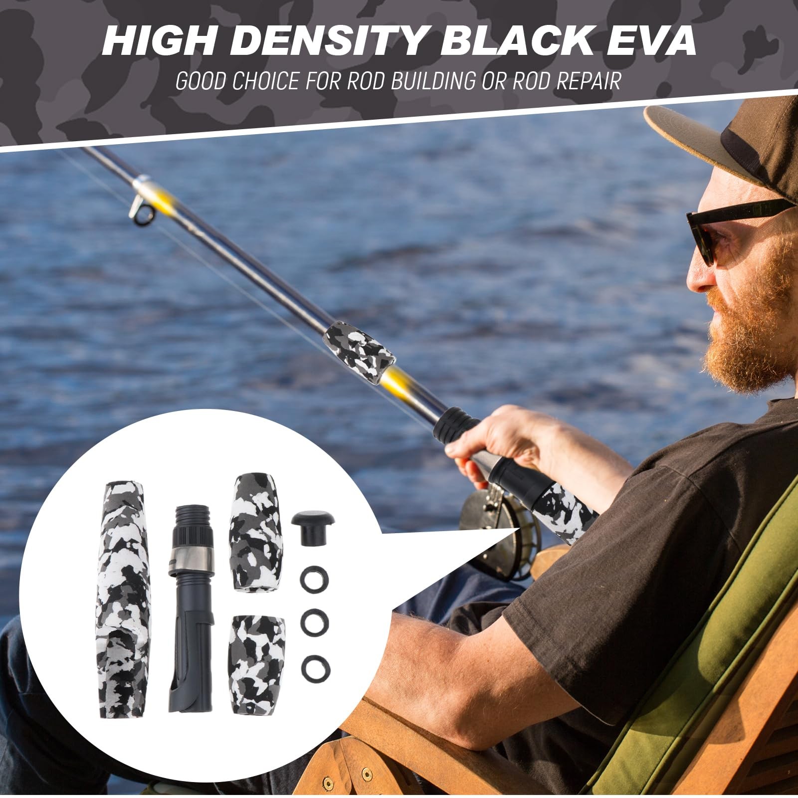 Fishing Rod Handle EVA Foam Split Pole Grips Replacement Parts