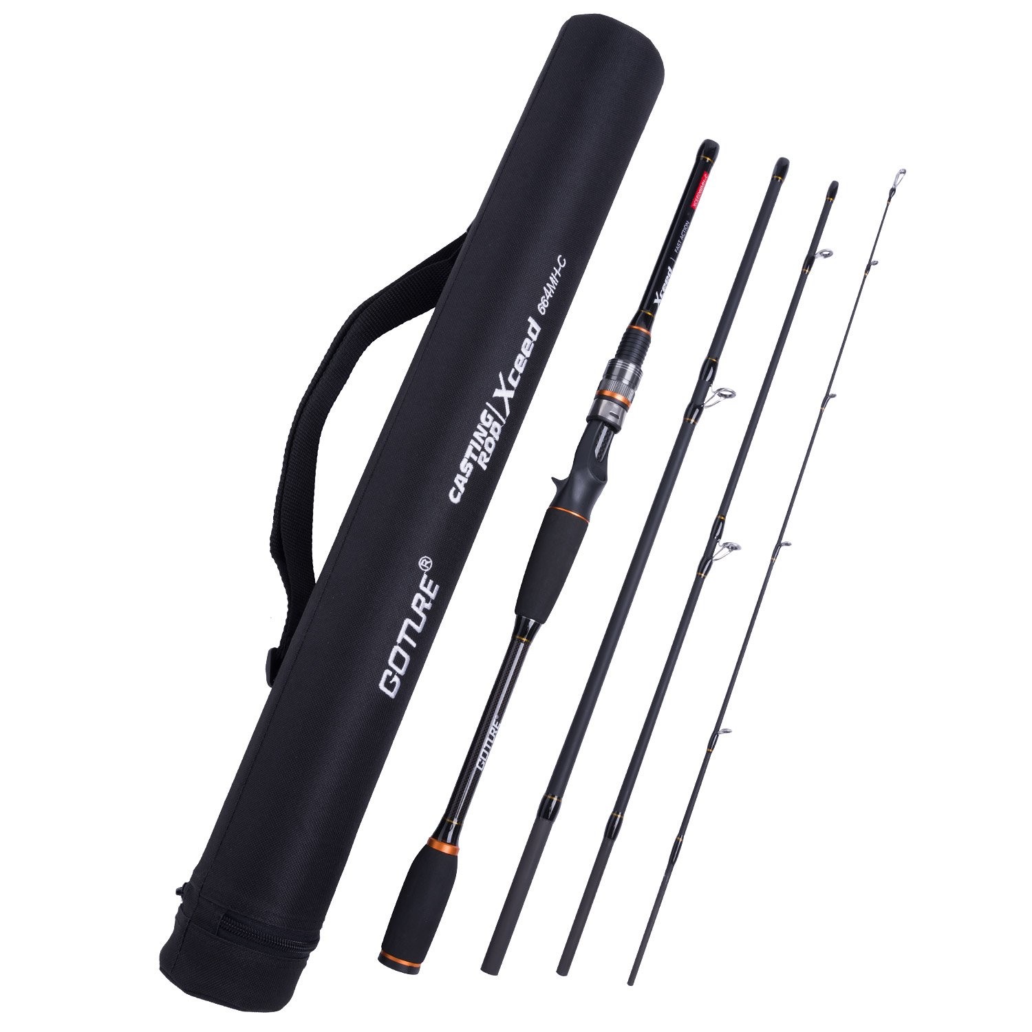 Goture Travel Fishing Rods,2 Piece/4 Piece Fishing Pole with Case/Bag,Surf Casti