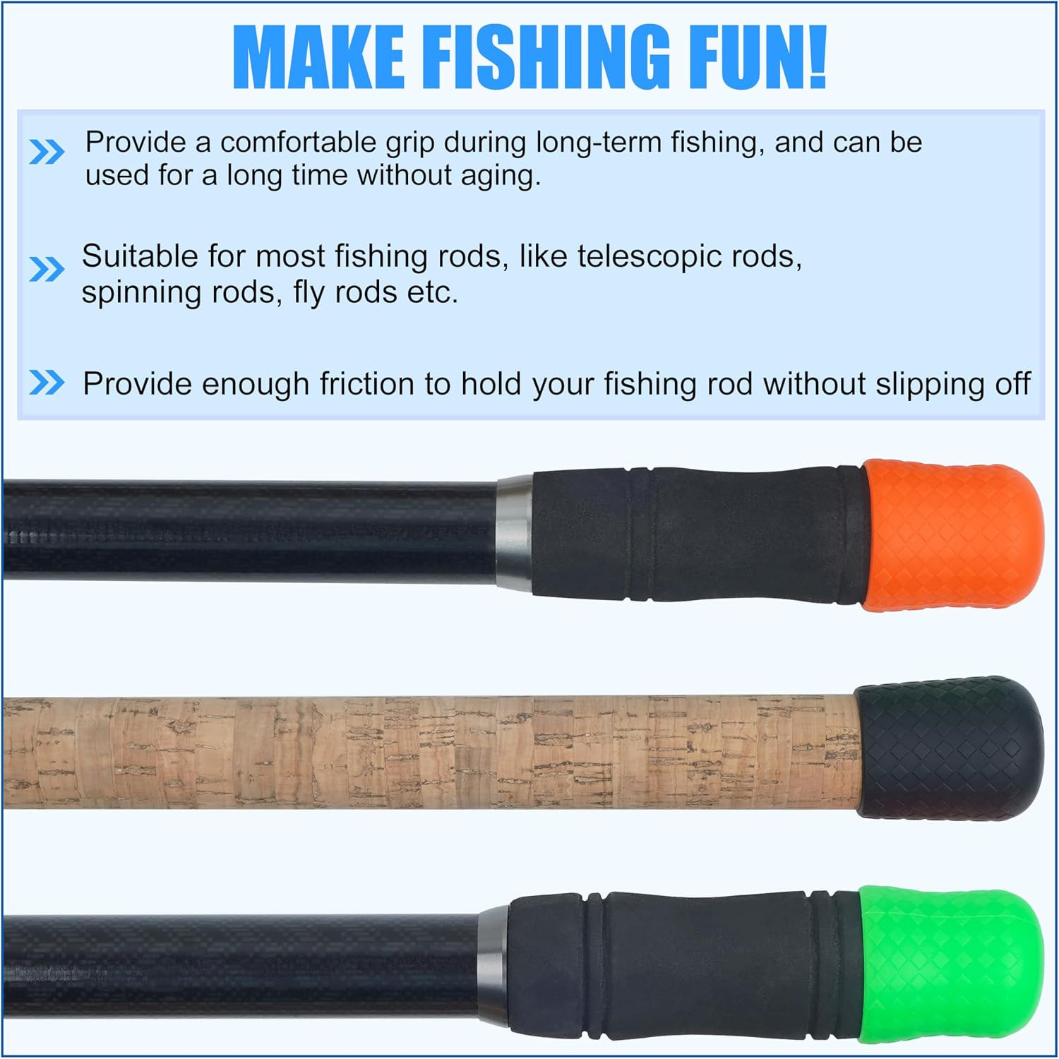 Fishing Rod Butt Cushion, Silicone Fishing Rod Butt Cap End Rod Seat Cushions Pr